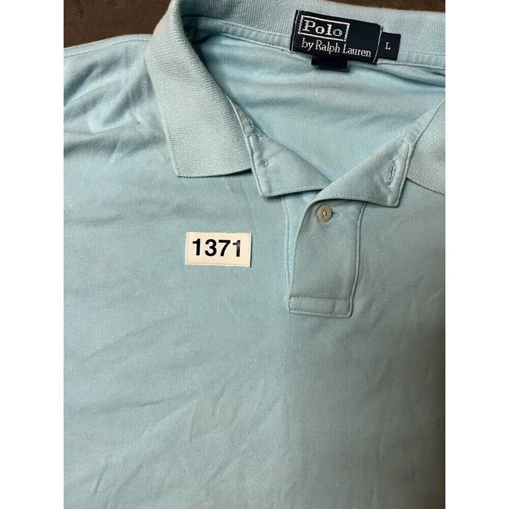 Polo Ralph Lauren Shirt Mens Large Short Sleeve Cotton Blue Golf Casual Outdoors